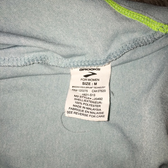 Brooks light turquoise and yellow running tank - Picture 7 of 7